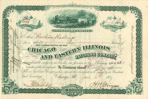 Chicago and Eastern Illinois Railroad Co. - Stock Certificate